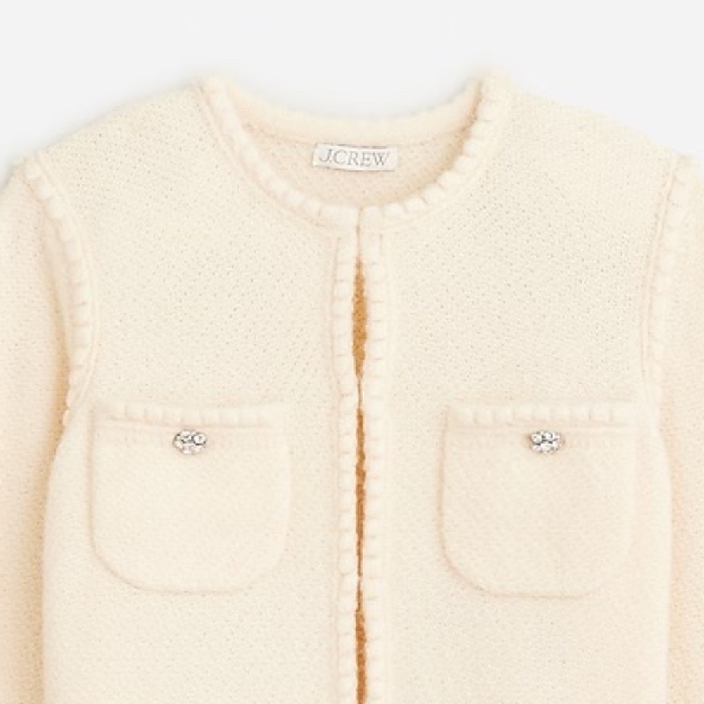 NWT J.CREW ODETTE KNIT SWEATER LADY JACK WITH JEWEL BUTTONS - Picture 5 of 5